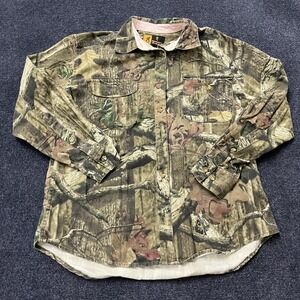 Browning Shirt Womens Large Camo Hunting Button Up Long Sleeve Outdoor Top